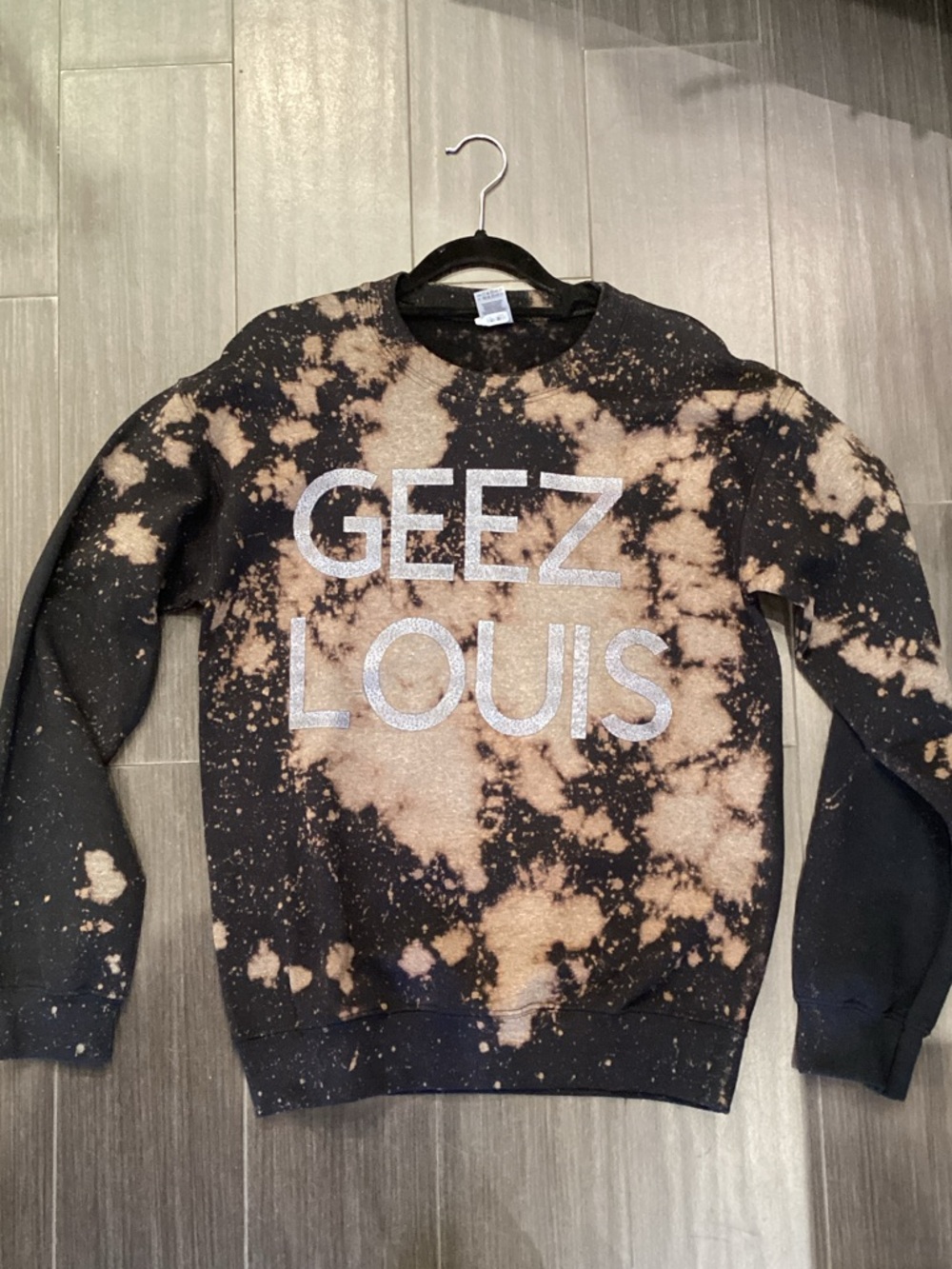 Geez Louis Black & Tan Tie-Dye Crewneck Sweater